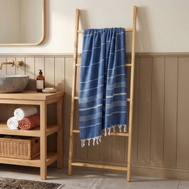 Mijolnir Toalla de playa Fouta Azul y blanco 80 x 170 cm